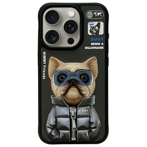 ⁨Nimmy etui iPhone 15 Pro 6.1"            czarny/black Cool&Cute 2.0 Dog⁩ w sklepie Wasserman.eu