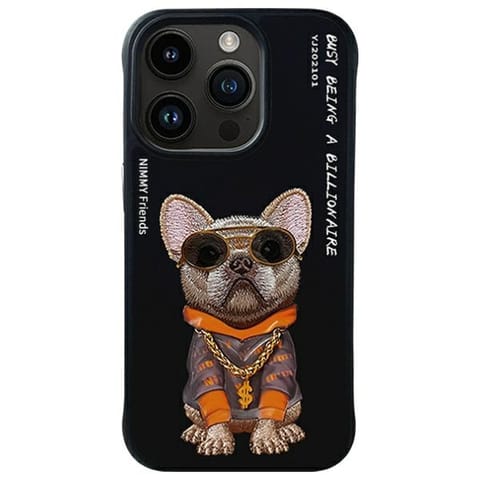 ⁨Nimmy etui iPhone 15 Pro 6.1"            czarny/black Glasses Cool Dog⁩ w sklepie Wasserman.eu