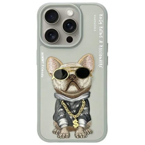 ⁨Nimmy etui iPhone 15 Pro Max 6.7"        szary/gray Glasses Cool Dog⁩ w sklepie Wasserman.eu