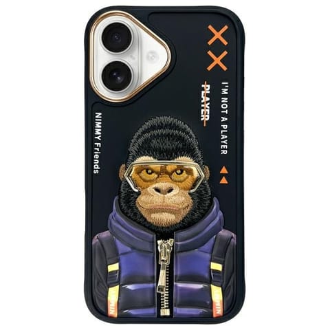 ⁨Nimmy etui iPhone 16 6.1" czarny/black   Cool&Cute 2.0 Monkey⁩ w sklepie Wasserman.eu