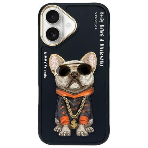 ⁨Nimmy etui iPhone 16 6.1" czarny/black   Glasses Cool Dog⁩ w sklepie Wasserman.eu