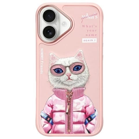 ⁨Nimmy etui iPhone 16 6.1" różowy/pink    Cool&Cute 2.0 Cat⁩ w sklepie Wasserman.eu