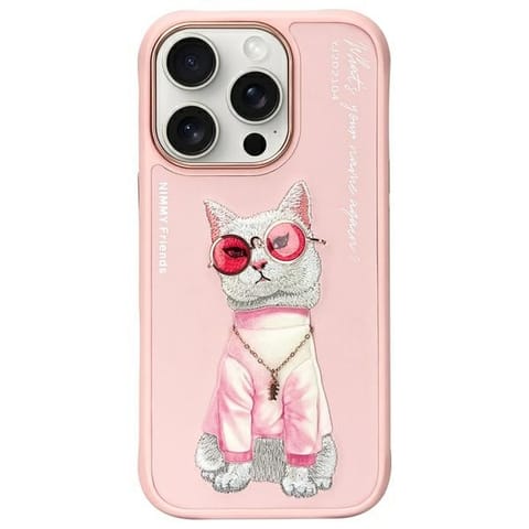 ⁨Nimmy etui iPhone 16 Pro 6.3"            różowy/pink Glasses Cool Cat⁩ w sklepie Wasserman.eu