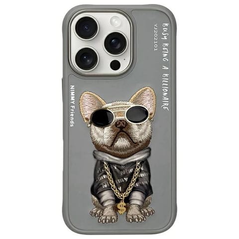 ⁨Nimmy etui iPhone 16 Pro 6.3" szary/gray Glasses Cool Dog⁩ w sklepie Wasserman.eu