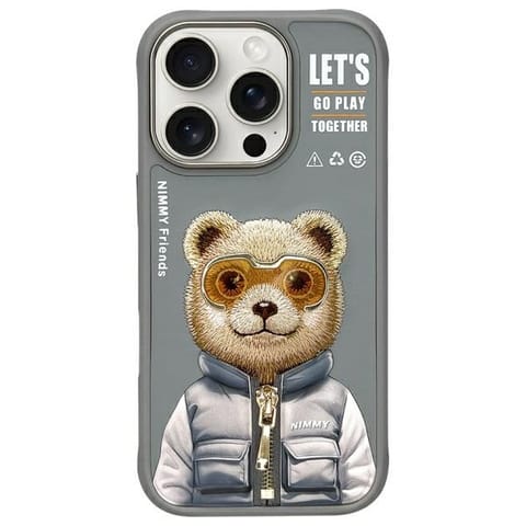 ⁨Nimmy etui iPhone 16 Pro Max 6.9"        szary/gray Cool&Cute 2.0 Bear⁩ w sklepie Wasserman.eu