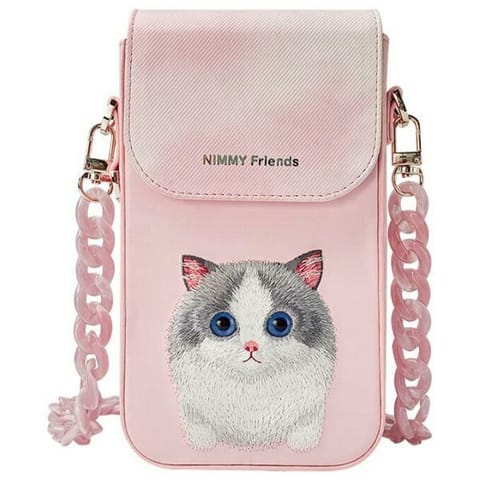 ⁨Nimmy torebka na telefon różowy/pink Big Eyed Pet 2.0 Cat⁩ w sklepie Wasserman.eu