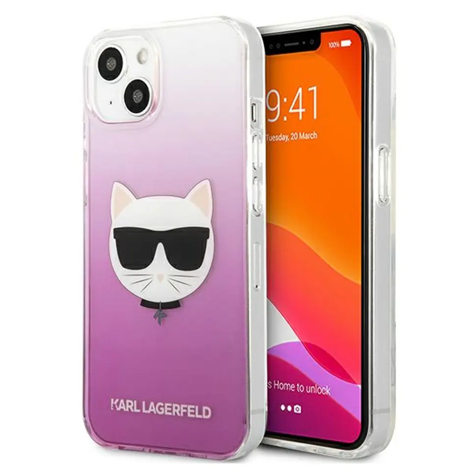 ⁨Karl Lagerfeld KLHCP13SCTRP iPhone 13 mini 5,4" hardcase różowy/pink Choupette Head⁩ w sklepie Wasserman.eu