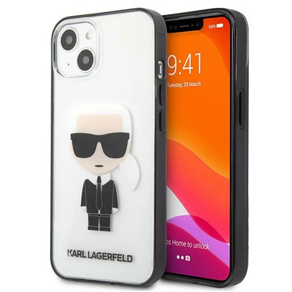 ⁨Karl Lagerfeld KLHCP13SHIKCK iPhone 13 mini 5,4" transparent Ikonik Karl⁩ w sklepie Wasserman.eu