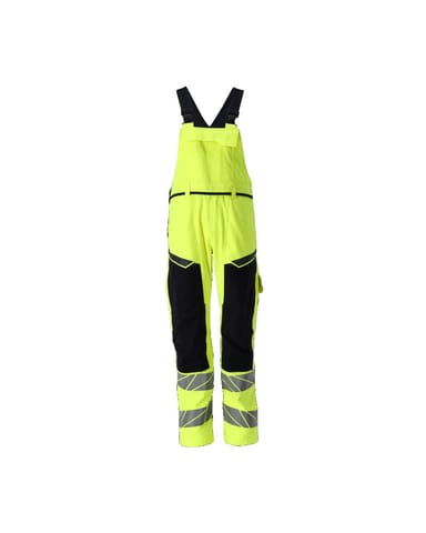 ⁨MASCOT® Ogrodniczki z kieszeniami na kolanach ACCELERATE MULTISAFE (kolor żółty hi-vis/ciemny granat, rozmiar 76C50)⁩ w sklepie Wasserman.eu
