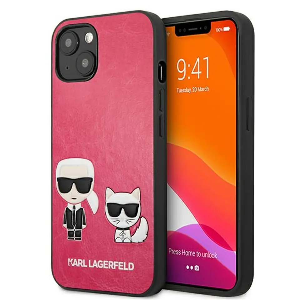 ⁨Karl Lagerfeld KLHCP13SPCUSKCP iPhone 13 mini 5,4" fuksja/fuchsia hardcase Ikonik Karl & Choupette⁩ w sklepie Wasserman.eu