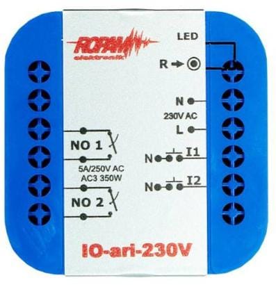 ⁨ROPAM IO-ari-230V bezprzewodowy, douszkowy, dwukanałowy sterownik  230VAC, 2xNO, 2xIN (N).⁩ w sklepie Wasserman.eu