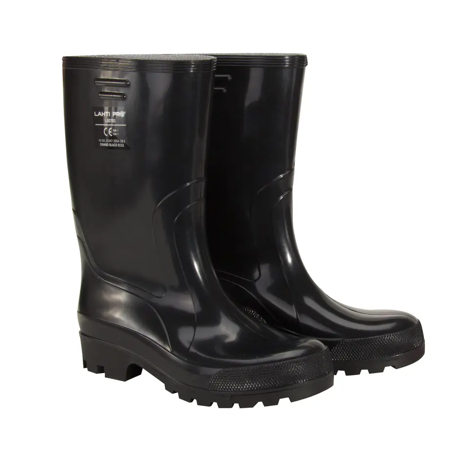 ⁨Men's wellies. black medium-high, pvc,ob e,"44",ce,lahti⁩ at Wasserman.eu