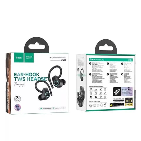 ⁨Hoco EQ8 Bezprzewodowe Słuchawki Bluetooth TWS - Czarne⁩ w sklepie Wasserman.eu