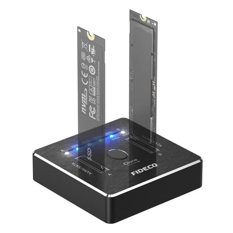 ⁨Stacja dokująca/klonowania dysków SSD M.2 NVMe/SATA 20Gbps FIDECO M2288 (USB 3.2, UASP, TRIM)⁩ w sklepie Wasserman.eu