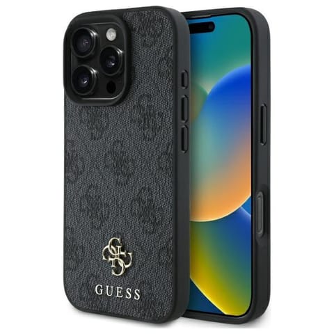 ⁨Guess GUHMP16LP4SM4MK iPhone 16 Pro 6.3"  czarny/black hardcase 4G Small Classic MagSafe⁩ w sklepie Wasserman.eu