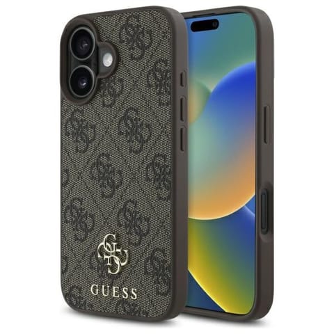 ⁨Guess GUHMP16SP4SM4MW iPhone 16 6.1"      brązowy/brown hardcase 4G Small Classic MagSafe⁩ w sklepie Wasserman.eu