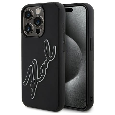 Karl Lagerfeld KLHCP15X3DRKSDLK iPhone 15 Pro Max 6.7" czarny/black hardcase 3D Rubber Signature w sklepie Wasserman.eu