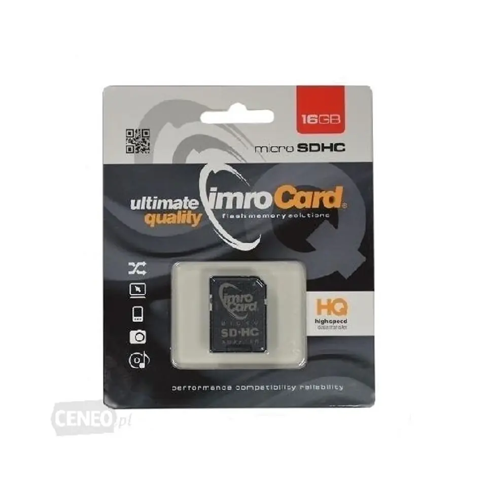 ⁨Karta pamięci microSD 16GB Imro+ adp⁩ w sklepie Wasserman.eu