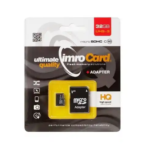 ⁨IMRO MICROSD10/32G UHS-3 ADP memory card 32 GB MicroSDHC Class 10 UHS-III⁩ at Wasserman.eu