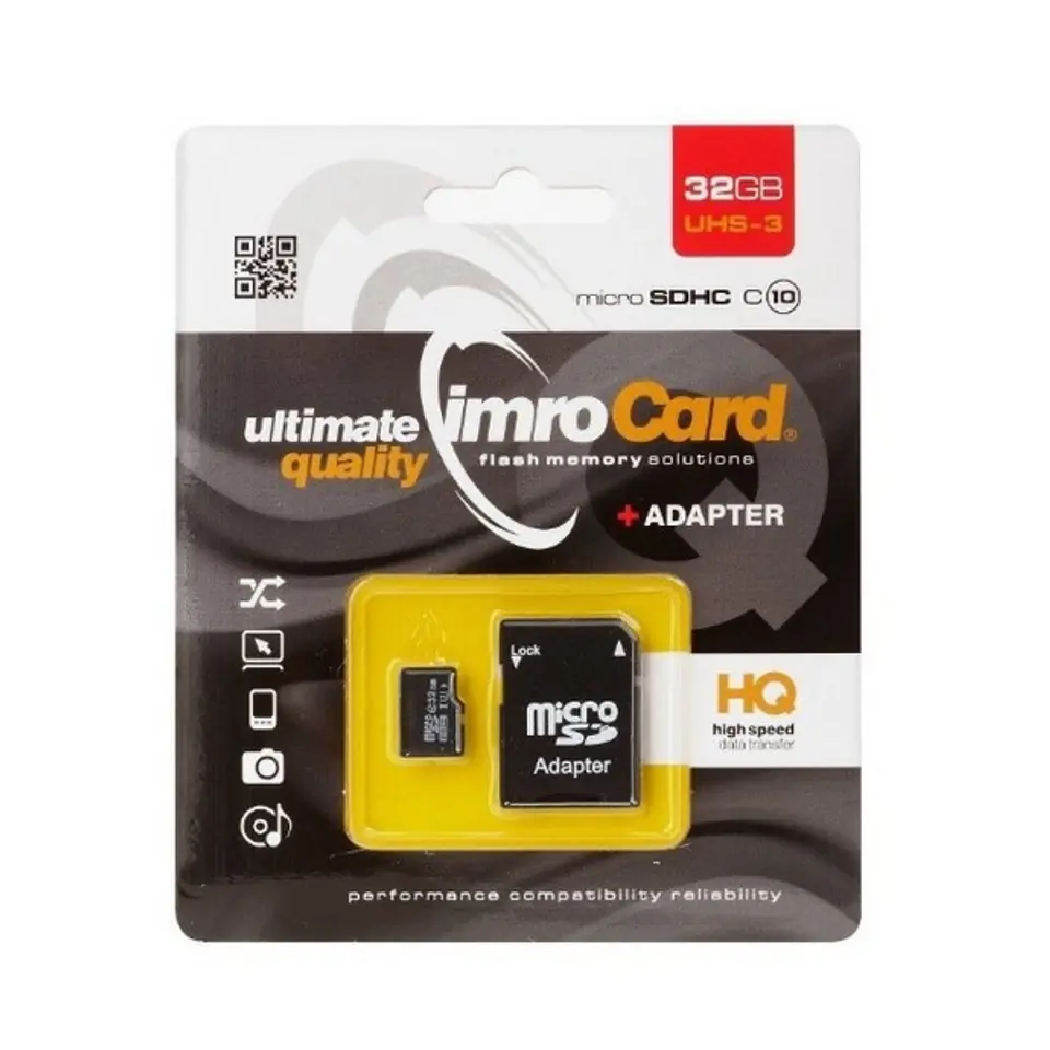 ⁨IMRO MICROSD10/32G UHS-3 ADP memory card 32 GB MicroSDHC Class 10 UHS-III⁩ at Wasserman.eu