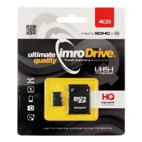 ⁨Karta pamięci microSD 4GB Imro + adp 10C⁩ w sklepie Wasserman.eu