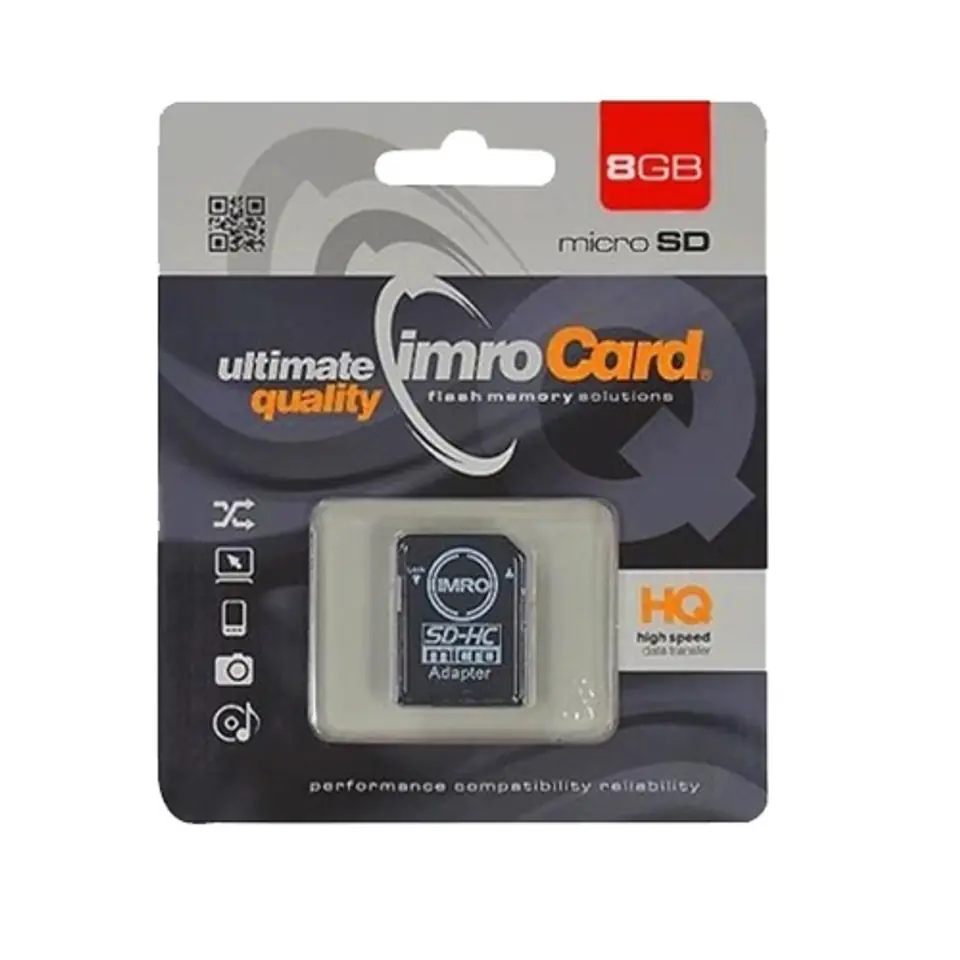 ⁨Karta pamięci microSD 8GB Imro + adp 10C⁩ w sklepie Wasserman.eu