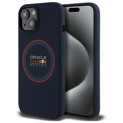 ⁨Red Bull RBHMP14S24SIILVR iPhone 14 6.1"  hardcase granatowy/navy Silicone Red Ring MagSafe⁩ w sklepie Wasserman.eu