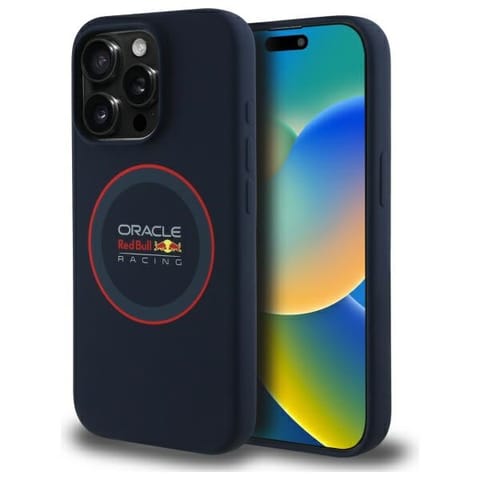 ⁨Red Bull RBHMP15L24SIILVR iPhone 15 Pro  6.1" hardcase granatowy/navy Silicone Red Ring MagSafe⁩ w sklepie Wasserman.eu