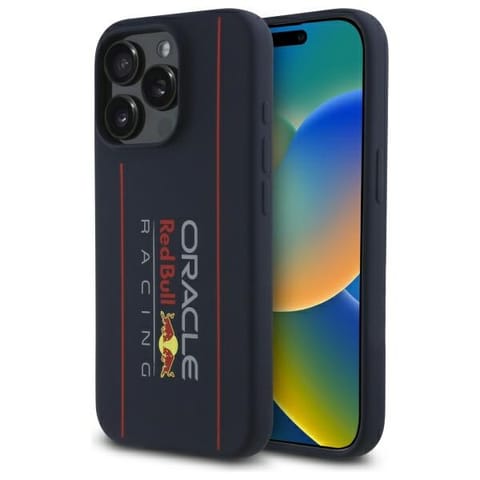 ⁨Red Bull RBHMP15L24SIOLRV iPhone 15 Pro  6.1" hardcase granatowy/navy Silicone Vertical Logo MagSafe⁩ w sklepie Wasserman.eu