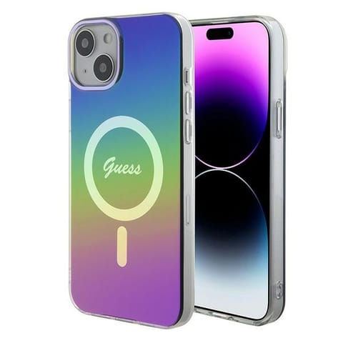 ⁨Guess GUHMP15SHITSK iPhone 15 / 14 / 13  6.1" wielokolorowy/rainbow hardcase IML Iridescent MagSafe⁩ w sklepie Wasserman.eu