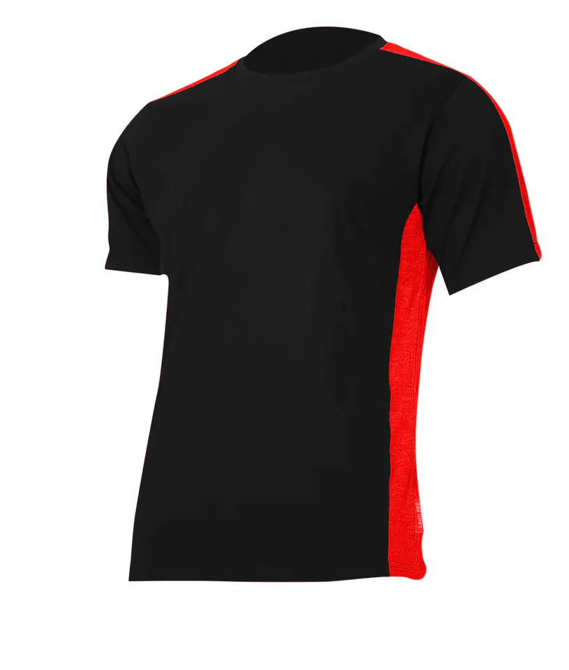 ⁨Koszulka t-shirt 180g/m2, czarno-czerw., "3xl", ce, lahti⁩ w sklepie Wasserman.eu