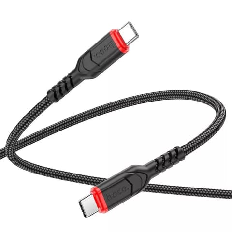 ⁨HOCO Kabel Typ C do Typ C X59 3 m Czarny PD 60W 3A Nylonowy Oplot⁩ w sklepie Wasserman.eu