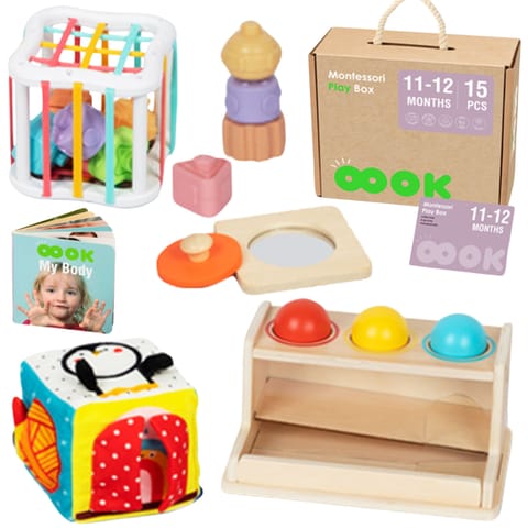 ⁨TOOKY TOY Box Pudełko XXL Montessori Edukacyjne 5w1 Sensoryczne 11-12 Mies⁩ w sklepie Wasserman.eu