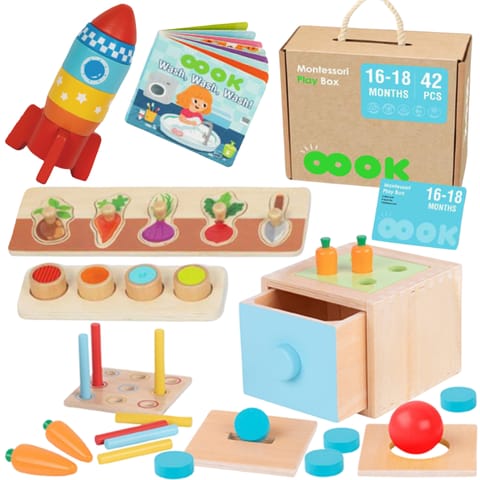 ⁨TOOKY TOY Box Pudełko XXL Montessori Edukacyjne 7w1 Sensoryczne 16-18 Mies.⁩ w sklepie Wasserman.eu