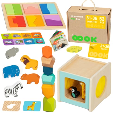 ⁨TOOKY TOY Box Pudełko XXL Montessori Edukacyjne 7w1 Sensoryczne 31-36 Mies.⁩ w sklepie Wasserman.eu