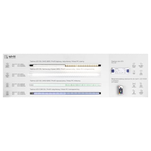 ⁨Tablica ekspozycyjna - taśmy LED, 133x40cm⁩ w sklepie Wasserman.eu
