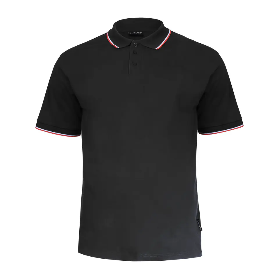 ⁨Koszulka polo 190g/m2, czarna, "l", ce, lahti⁩ w sklepie Wasserman.eu