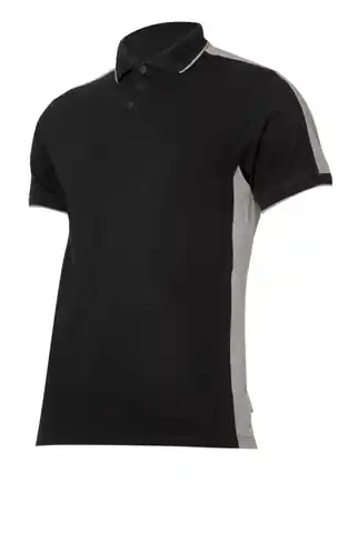 ⁨Koszulka polo  190g/m2, czarno-szara, "s", ce, lahti⁩ w sklepie Wasserman.eu