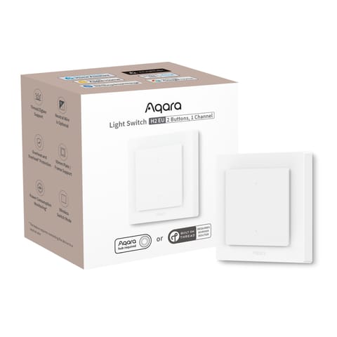 ⁨AQARA LIGHT SWITCH H2 EU (2 BUTTONS, 1 CHANNEL) - OFFLINE⁩ w sklepie Wasserman.eu