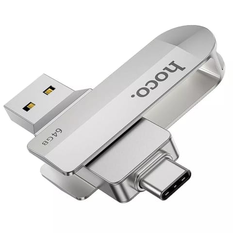 ⁨HOCO Pendrive USB A + Typ C UD10 64GB USB 3.0 Rotacyjny, Szeroka Kompatybilność⁩ w sklepie Wasserman.eu