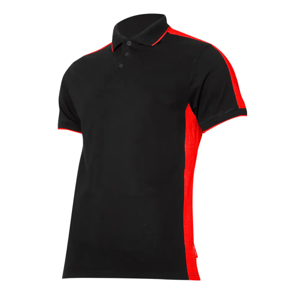 ⁨Koszulka polo  190g/m2, czarno-czerwona, "2xl", ce, lahti⁩ w sklepie Wasserman.eu