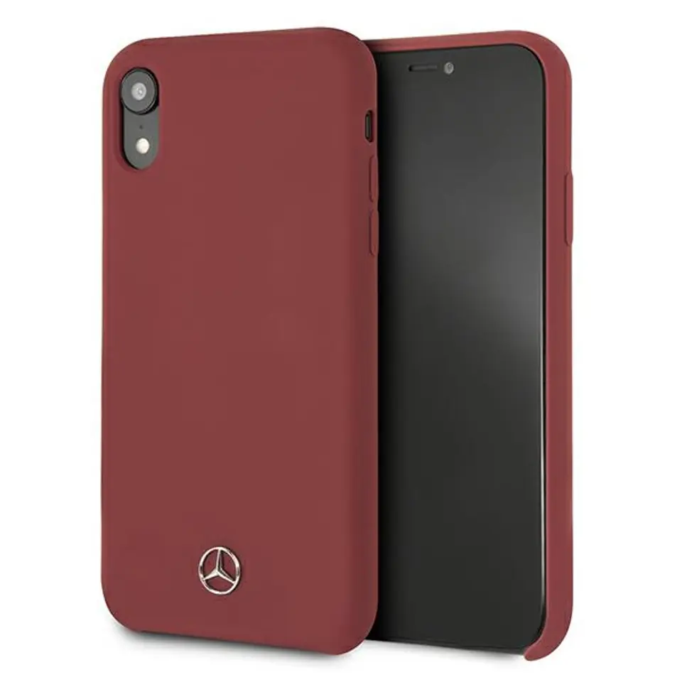 ⁨Mercedes MEHCI61SILRE iPhone Xr czerwony/red hardcase Silicone Line⁩ w sklepie Wasserman.eu