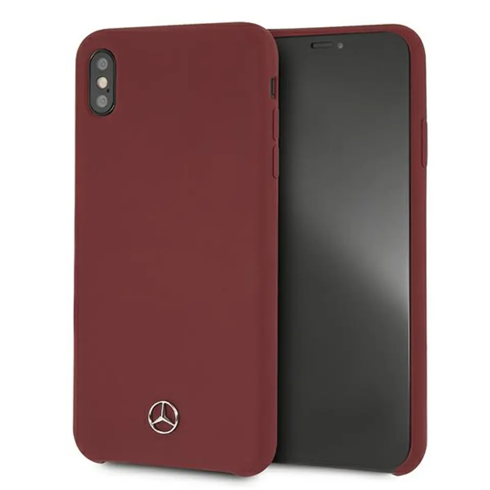 ⁨Mercedes MEHCI65SILRE iPhone Xs Max red/red hardcase Silicone Line⁩ at Wasserman.eu