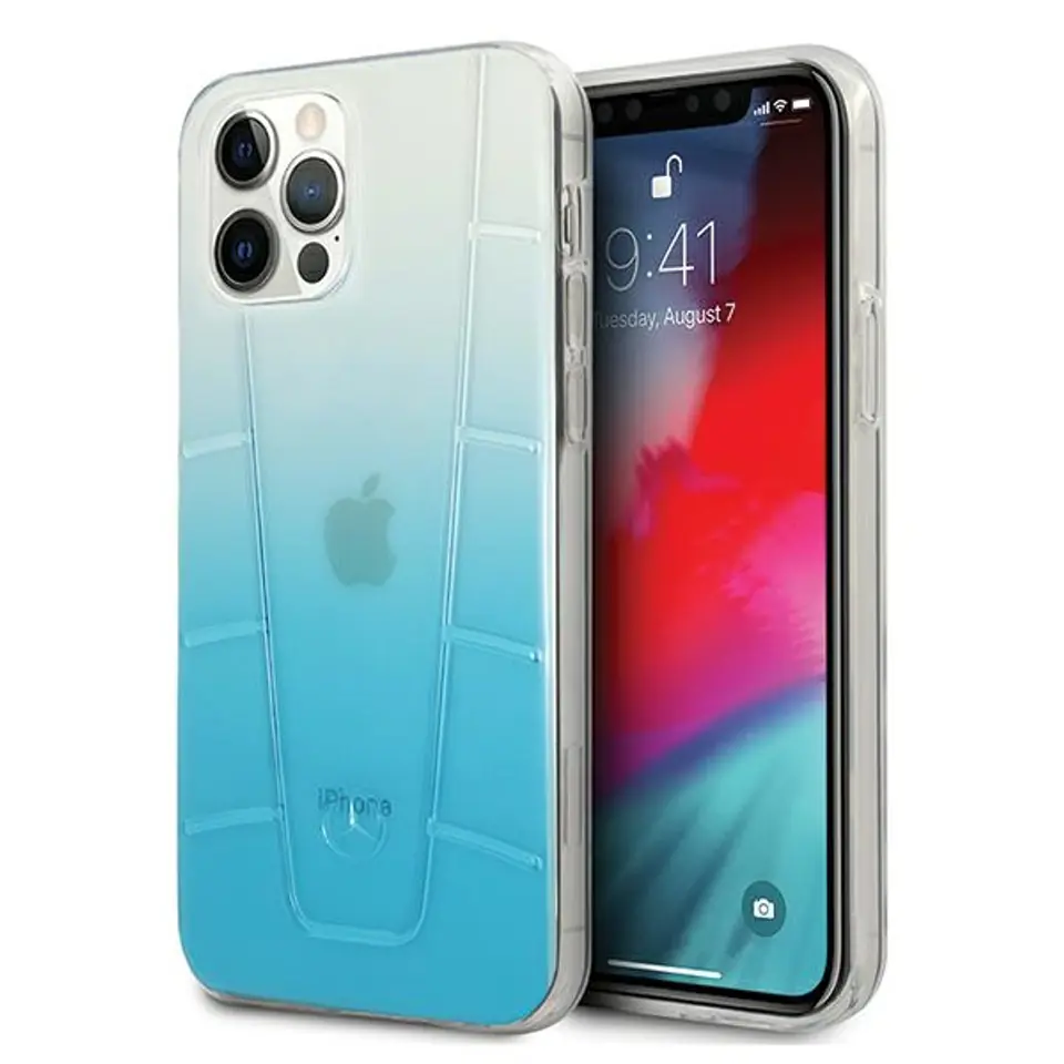 ⁨Mercedes MEHCP12LCLGBL iPhone 12 Pro Max 6.7" blue/blue hardcase Transparent Line⁩ at Wasserman.eu