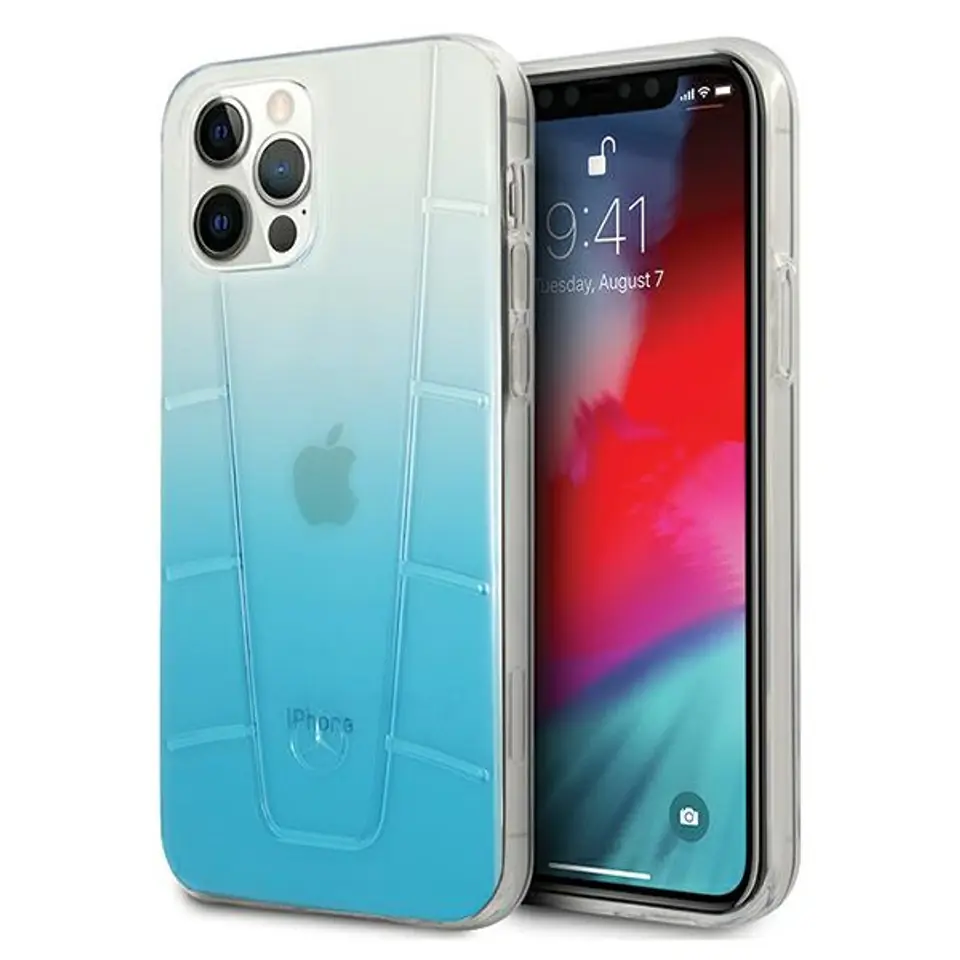 ⁨Mercedes MEHCP12MCLGBL iPhone 12/12 Pro 6.1" blue/blue hardcase Transparent Line⁩ at Wasserman.eu