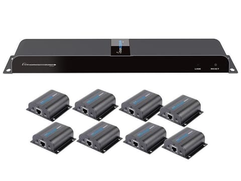 Techly HDMI 1x8 Extender Splitter over CAT6/6a/7 50m with IR pass-back IDATA EX-HL81TY at Wasserman.eu