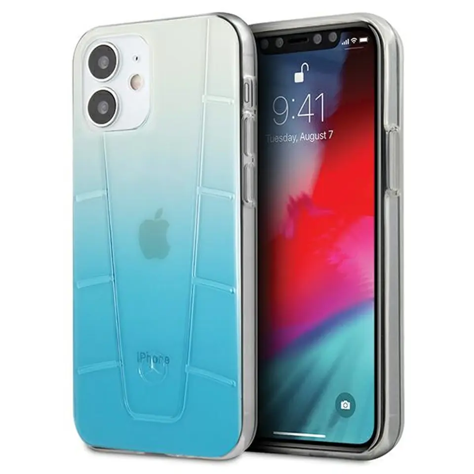 ⁨Mercedes MEHCP12SCLGBL iPhone 12 mini 5.4" blue/blue hardcase Transparent Line⁩ at Wasserman.eu