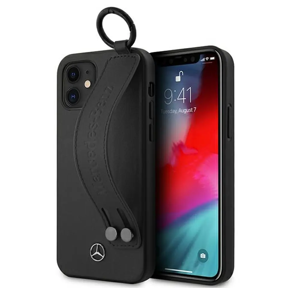 ⁨Mercedes MEHCP12SLSSBK iPhone 12 mini 5,4" black/black hardcase Strap Line⁩ at Wasserman.eu