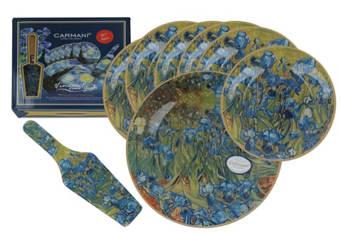 Kpl. patera i 6 talerzyków - V. van Gogh, Irysy (CARMANI) w sklepie Wasserman.eu