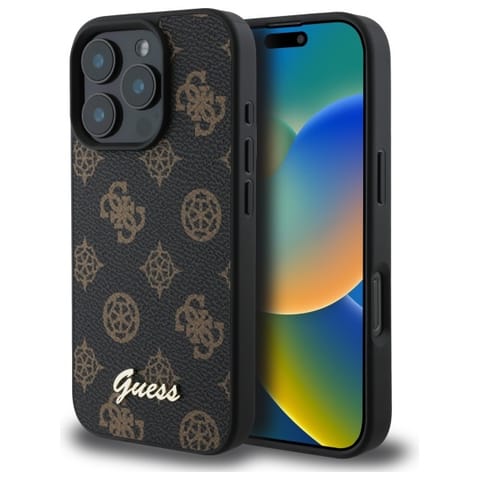 ⁨Guess GUHMP16XPGPYSK iPhone 16 Pro Max 6.9" czarny/black hardcase Peony Script MagSafe⁩ w sklepie Wasserman.eu